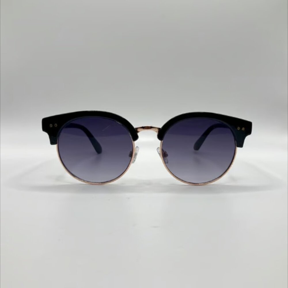 Women's Regular Sunglasses Gold and Black Frame Dark Lens Used